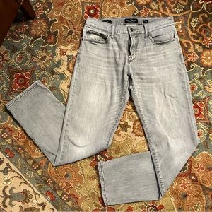 Lucky Brand 221 Straight Denim Jeans Light Grey Stone Washed 31x32